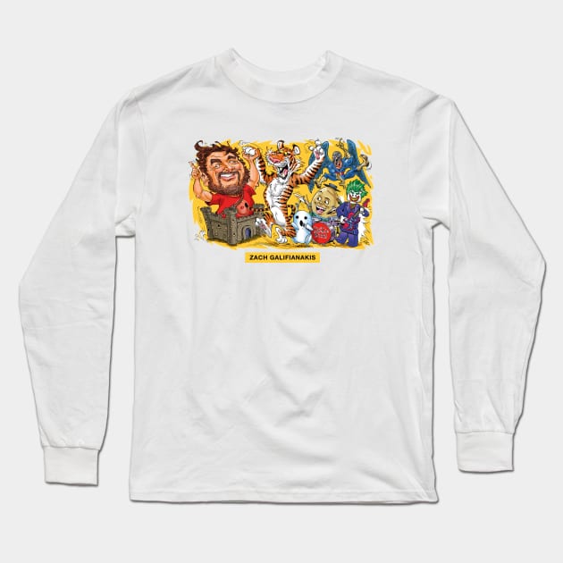 Zach Galifianakis Long Sleeve T-Shirt by PLAYDIGITAL2020